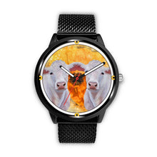 Load image into Gallery viewer, Charolais Cattle Print Wrist watch - Free Shipping