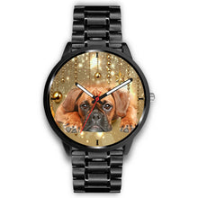 Load image into Gallery viewer, Boxer Dog Golden Print Wrist Watch- Free Shipping