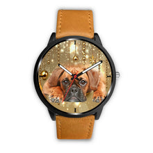 Load image into Gallery viewer, Boxer Dog Golden Print Wrist Watch- Free Shipping