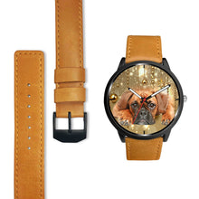 Load image into Gallery viewer, Boxer Dog Golden Print Wrist Watch- Free Shipping