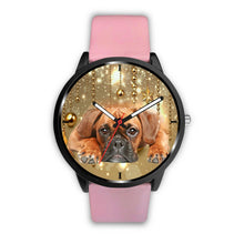 Load image into Gallery viewer, Boxer Dog Golden Print Wrist Watch- Free Shipping