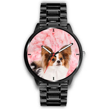 Load image into Gallery viewer, Cute Papillon Dog On Pink Print Wrist Watch - Free Shipping