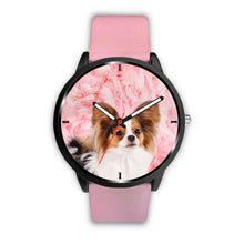 Load image into Gallery viewer, Cute Papillon Dog On Pink Print Wrist Watch - Free Shipping