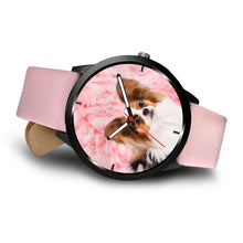 Load image into Gallery viewer, Cute Papillon Dog On Pink Print Wrist Watch - Free Shipping
