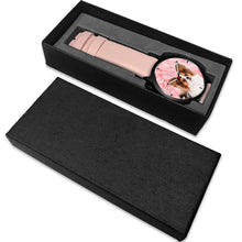 Load image into Gallery viewer, Cute Papillon Dog On Pink Print Wrist Watch - Free Shipping