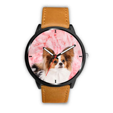Load image into Gallery viewer, Cute Papillon Dog On Pink Print Wrist Watch - Free Shipping