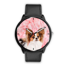 Load image into Gallery viewer, Cute Papillon Dog On Pink Print Wrist Watch - Free Shipping
