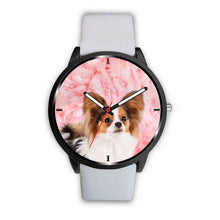 Load image into Gallery viewer, Cute Papillon Dog On Pink Print Wrist Watch - Free Shipping