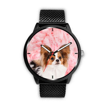 Load image into Gallery viewer, Cute Papillon Dog On Pink Print Wrist Watch - Free Shipping
