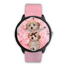 Load image into Gallery viewer, Cavapoo Dog On Pink Print Wrist Watch - Free Shipping