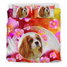 Load image into Gallery viewer, Cute Cavalier King Charles Spaniel Dog Floral Print Bedding Sets-Free Shipping