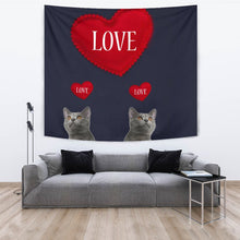 Load image into Gallery viewer, Chartreux Cat Love Print Tapestry-Free Shipping
