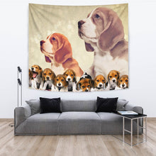 Load image into Gallery viewer, Cute Beagle Dog On Golden Print Tapestry-Free Shipping