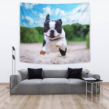 Load image into Gallery viewer, Boston Terrier Running Print Tapestry-Free Shipping