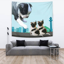 Load image into Gallery viewer, Boston Terrier With Puppies Print Tapestry-Free Shipping