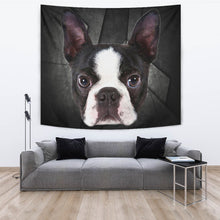 Load image into Gallery viewer, Boston Terrier On Black Print Tapestry-Free Shipping