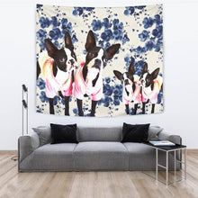 Load image into Gallery viewer, Boston Terrier On Floral Print Tapestry-Free Shipping