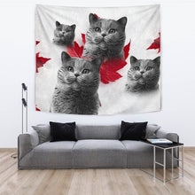 Load image into Gallery viewer, British Shorthair Cat On White Print Tapestry-Free Shipping