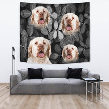 Load image into Gallery viewer, Clumber Spaniel On Black Print Tapestry-Free Shipping
