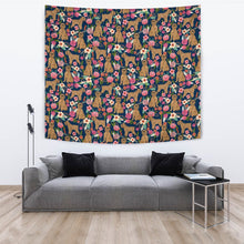 Load image into Gallery viewer, Brussels Griffon Dog Floral Print Tapestry-Free Shipping