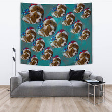 Load image into Gallery viewer, Cavalier King Charles Spaniel Dog On Heart Print Tapestry-Free Shipping