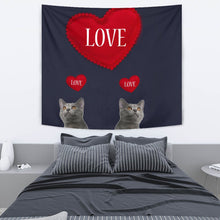 Load image into Gallery viewer, Chartreux Cat Love Print Tapestry-Free Shipping