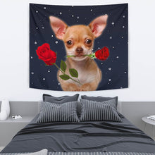 Load image into Gallery viewer, Chihuahua With Rose Print Tapestry-Free Shipping
