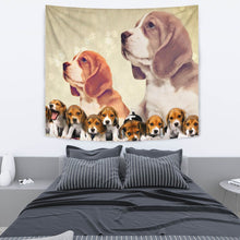 Load image into Gallery viewer, Cute Beagle Dog On Golden Print Tapestry-Free Shipping