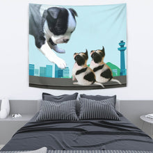 Load image into Gallery viewer, Boston Terrier With Puppies Print Tapestry-Free Shipping