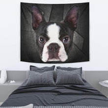 Load image into Gallery viewer, Boston Terrier On Black Print Tapestry-Free Shipping