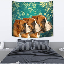 Load image into Gallery viewer, Boxer Dog On Blue Print Tapestry-Free Shipping