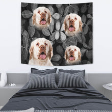 Load image into Gallery viewer, Clumber Spaniel On Black Print Tapestry-Free Shipping