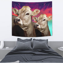 Load image into Gallery viewer, Brown Swiss Cattle (Cow) Print Tapestry-Free Shipping