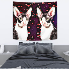 Load image into Gallery viewer, Cornish Rex Cat Love Print Tapestry-Free Shipping