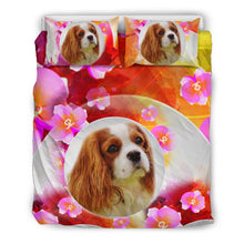 Load image into Gallery viewer, Cute Cavalier King Charles Spaniel Dog Floral Print Bedding Sets-Free Shipping