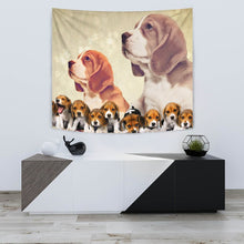 Load image into Gallery viewer, Cute Beagle Dog On Golden Print Tapestry-Free Shipping