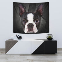 Load image into Gallery viewer, Boston Terrier On Black Print Tapestry-Free Shipping