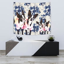 Load image into Gallery viewer, Boston Terrier On Floral Print Tapestry-Free Shipping