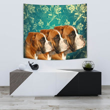 Load image into Gallery viewer, Boxer Dog On Blue Print Tapestry-Free Shipping