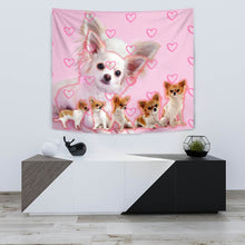 Load image into Gallery viewer, Chihuahua On Pink Print Tapestry-Free Shipping