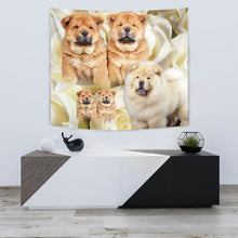 Load image into Gallery viewer, Chow Chow On Yellow Print Tapestry-Free Shipping