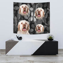 Load image into Gallery viewer, Clumber Spaniel On Black Print Tapestry-Free Shipping