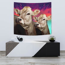 Load image into Gallery viewer, Brown Swiss Cattle (Cow) Print Tapestry-Free Shipping