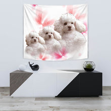 Load image into Gallery viewer, Cute Poodle On Soft Pink Print Tapestry-Free Shipping