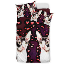 Load image into Gallery viewer, Cornish Rex Cat Love Print Bedding Set-Free Shipping
