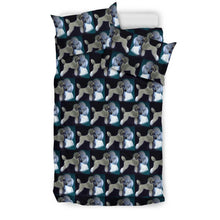 Load image into Gallery viewer, Cute Poodle Dog Print Black Bedding Set-Free Shipping