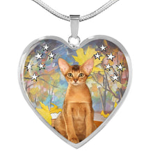 Load image into Gallery viewer, Abyssinian Cat Print Heart Pendant Luxury Necklace-Free Shipping