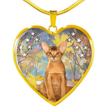 Load image into Gallery viewer, Abyssinian Cat Print Heart Pendant Luxury Necklace-Free Shipping
