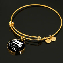 Load image into Gallery viewer, " I Love My Cat" Black Print Circle Pendant Luxury Bangle-Free Shipping
