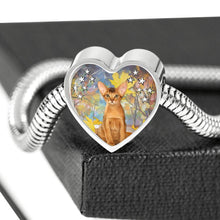 Load image into Gallery viewer, Abyssinian Cat Print Heart Charm Steel Bracelet-Free Shipping